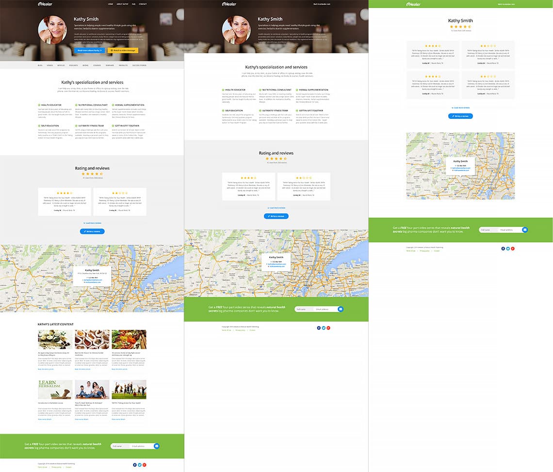 Practitioner's first page in 3 states: full, with very little content, bare minimum.