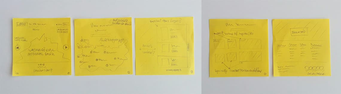 Closer look at the sections of the home page