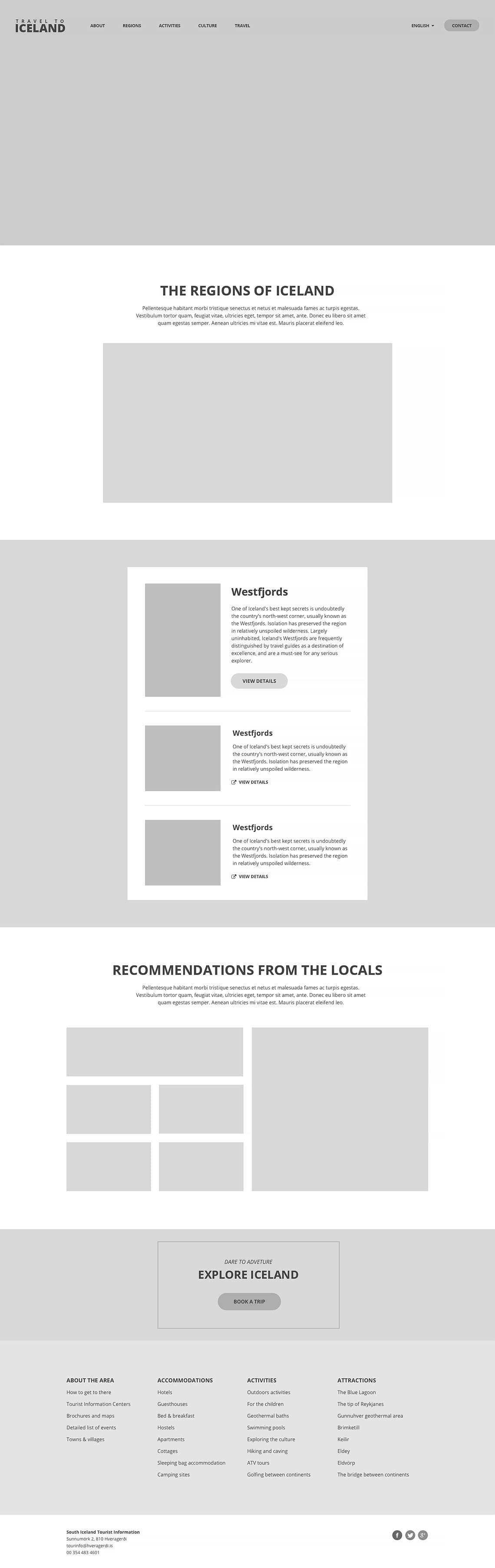 Low-fidelity mockup of the page